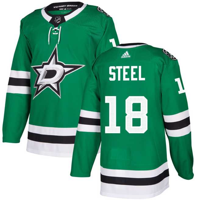 Men%27s Dallas Stars #18 Sam Steel Green Stitched Jersey->dallas stars->NHL Jersey